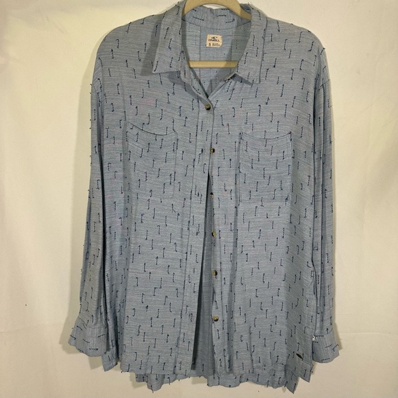 O'Neill Tops - O'Neill Woven‎ Blue long-sleeve button-down top Coastal Beach Women's Small